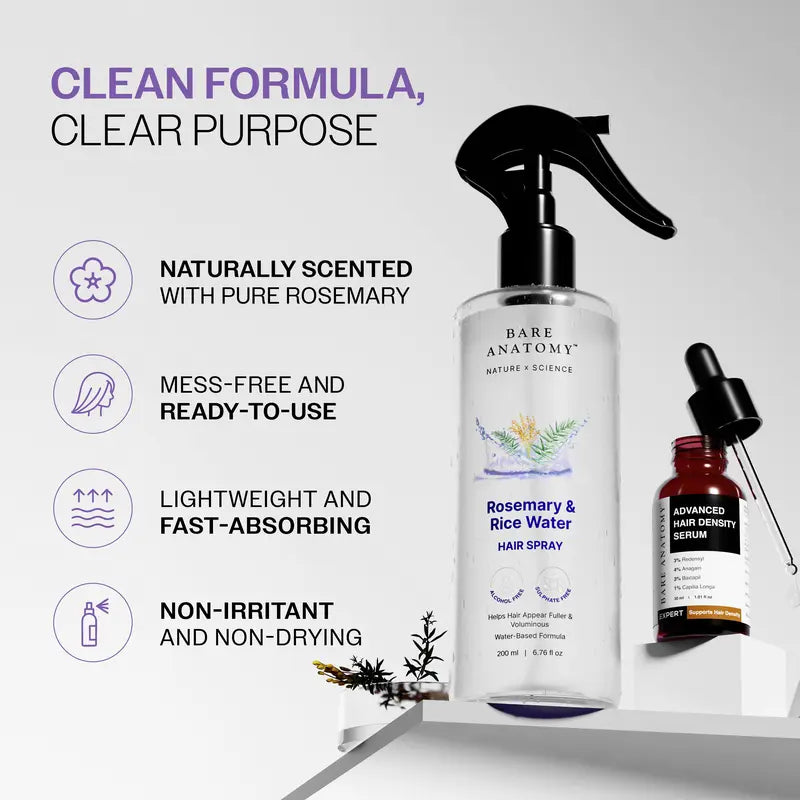Hair Density Duo | Rosemary + Rice Water Spray & Serum