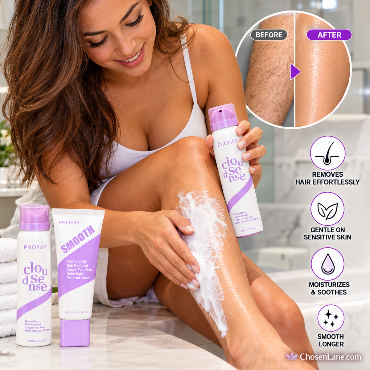 Bikini & Body Hair Removal Spray + Cream