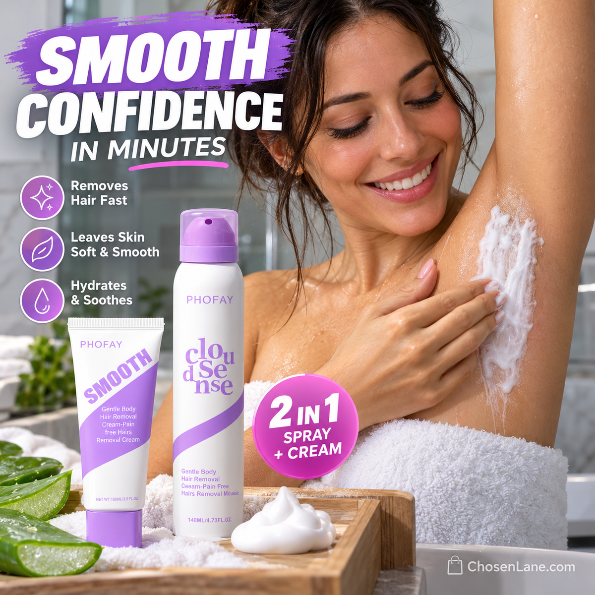 Bikini & Body Hair Removal Spray + Cream