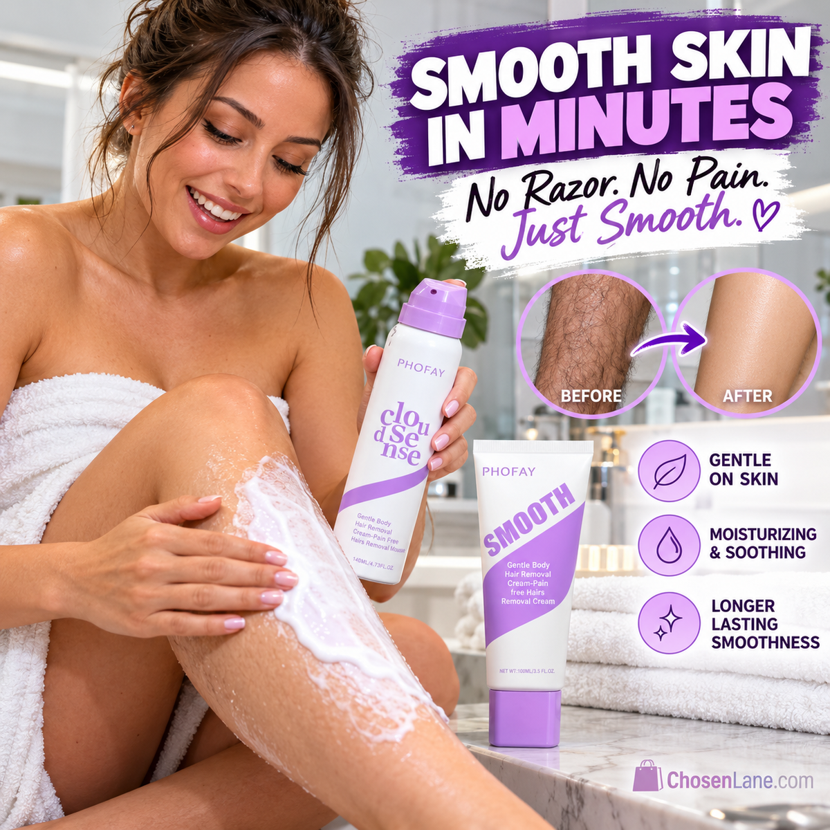 Bikini & Body Hair Removal Spray + Cream