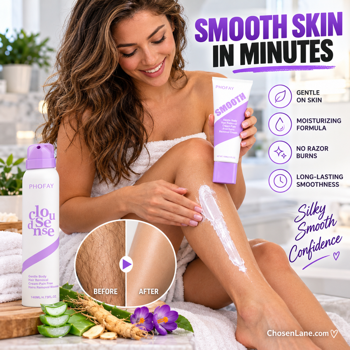 Bikini & Body Hair Removal Spray + Cream