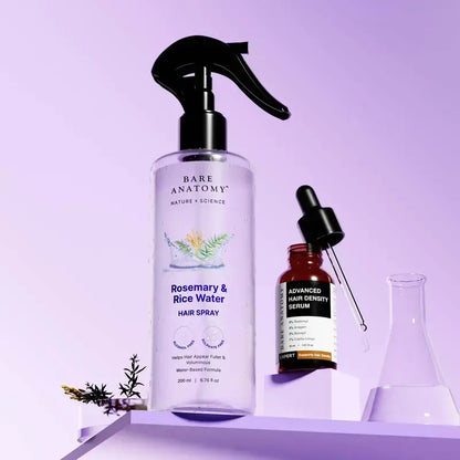 Bare Anatomy Advanced Hair Density Serum 25 mL and Rosemary & Rice Water Hair Spray 200 mL duo